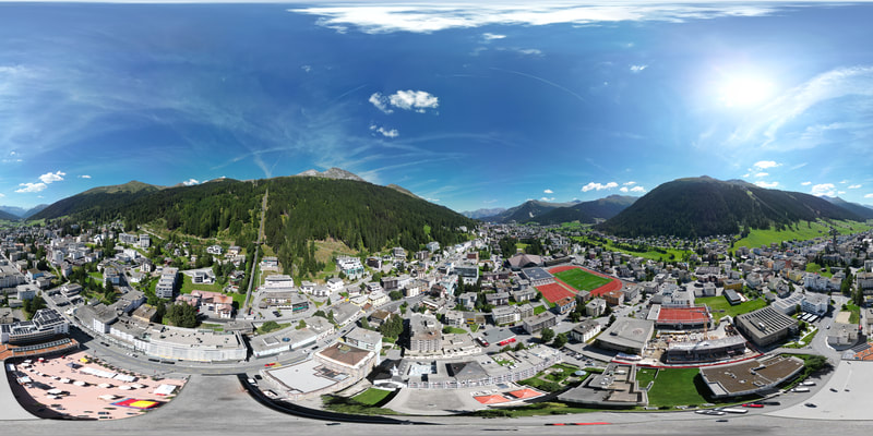 360' Kugelbild von den Arkaden Davos ©2023 marcel giger